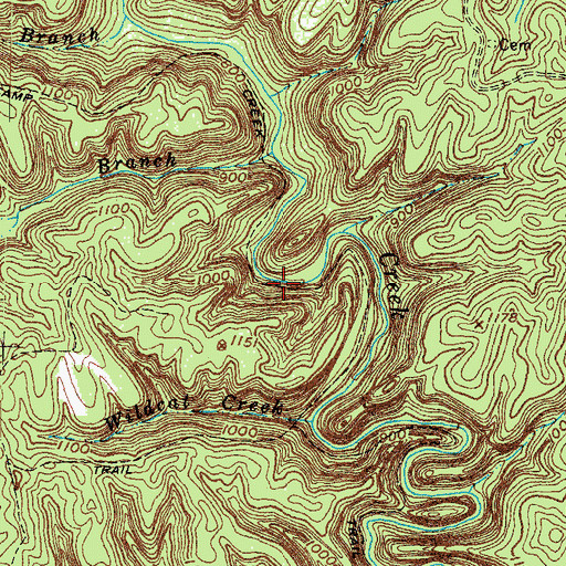 Topographic Map of Swiftcamp Creek Trail, KY