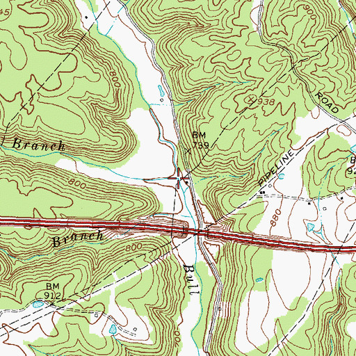 Topographic Map of Swim Branch, KY