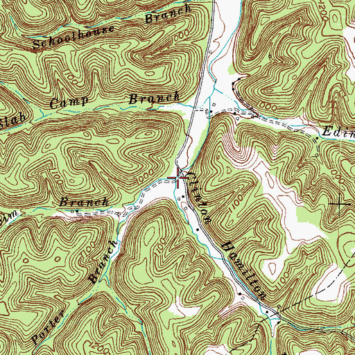 Topographic Map of Swim Branch, KY