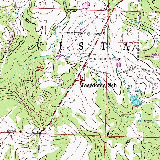 Topographic Map of Macedonia School, AR