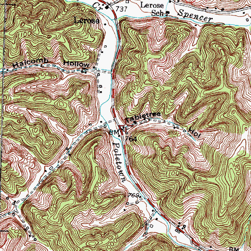 Topographic Map of Tabletree Hollow, KY