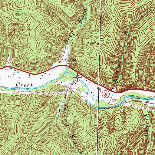 Topographic Map of Tackett Branch, KY