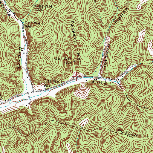 Topographic Map of Tackett Hollow, KY