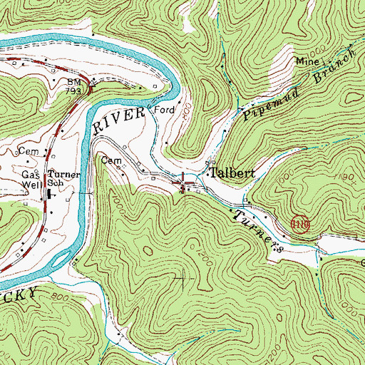 Topographic Map of Talbert, KY