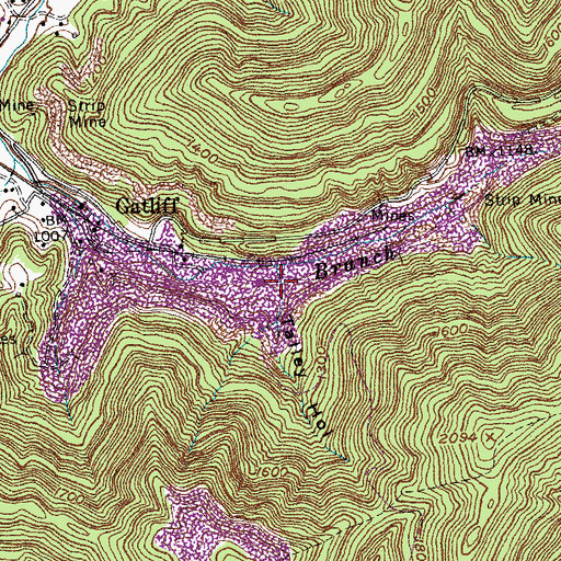 Topographic Map of Talley Hollow, KY
