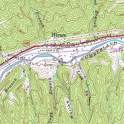 Topographic Map of Tantrough Branch, KY