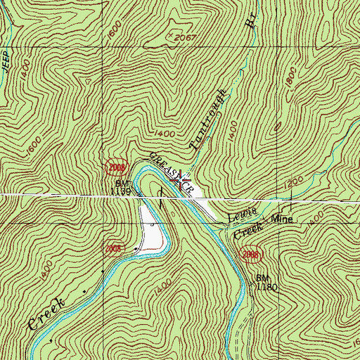 Topographic Map of Tantrough Branch, KY