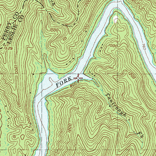 Topographic Map of Tantrough Fork, KY