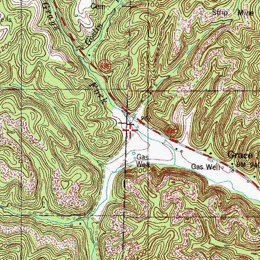 Topographic Map of Tanyard School, KY