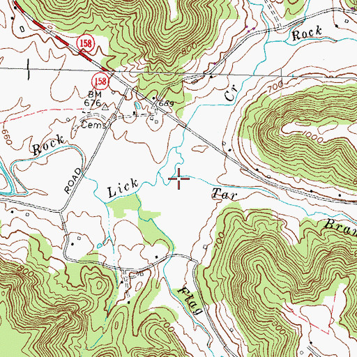 Topographic Map of Tar Branch, KY
