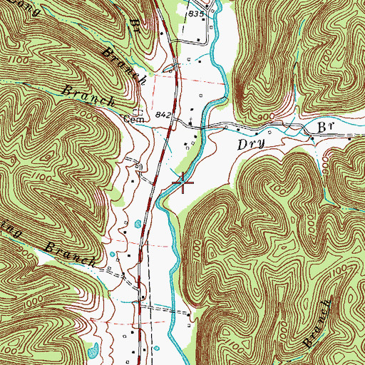 Topographic Map of Tar Branch, KY