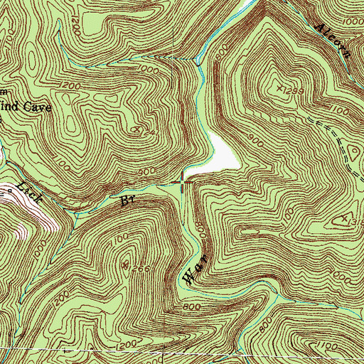 Topographic Map of Tarpin Lick Branch, KY