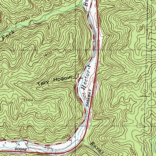 Topographic Map of Tary Hollow, KY
