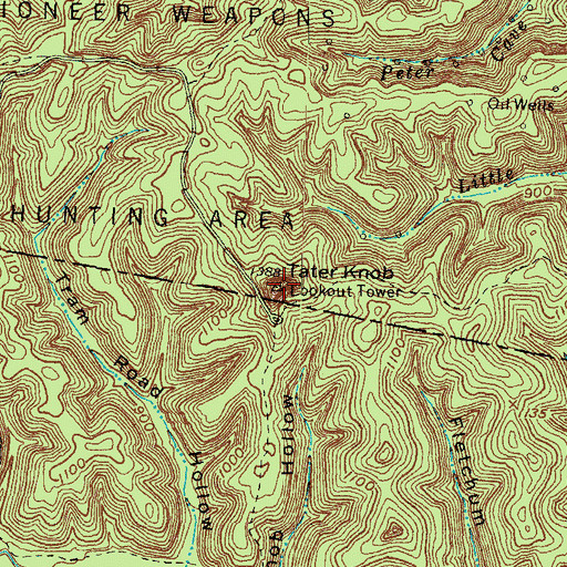 Topographic Map of Tater Knob, KY