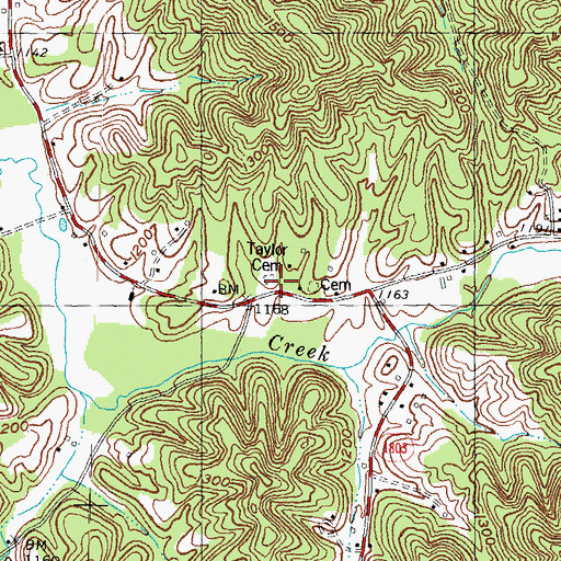 Topographic Map of Taylor Cemetery, KY