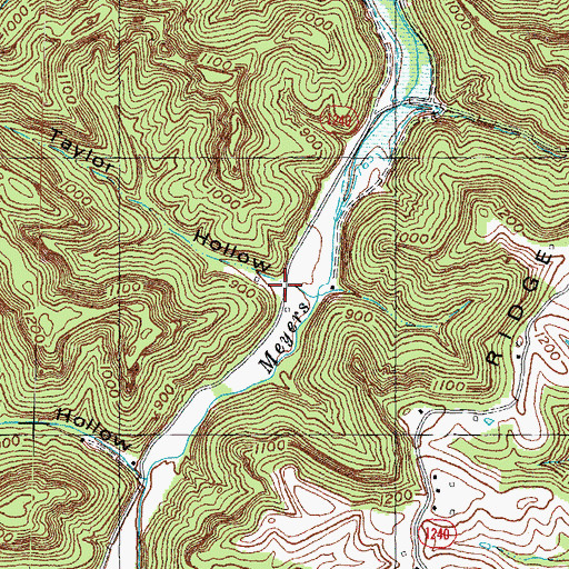 Topographic Map of Taylor Hollow, KY