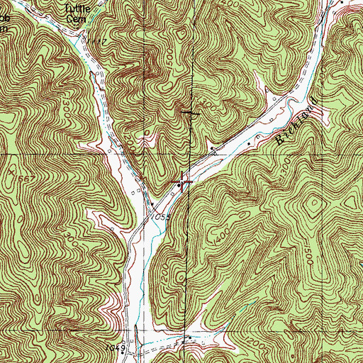 Topographic Map of Tedders School, KY