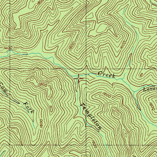 Topographic Map of Templeton Fork, KY