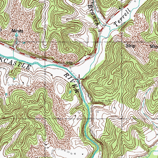 Topographic Map of Terrell Creek, KY