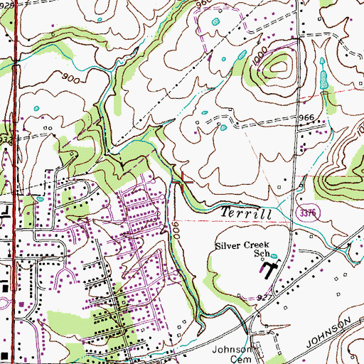 Topographic Map of Terrill Branch, KY