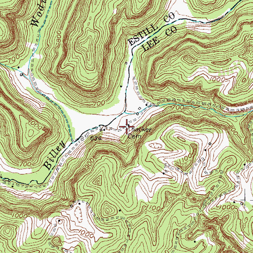 Topographic Map of Thacker Cemetery, KY