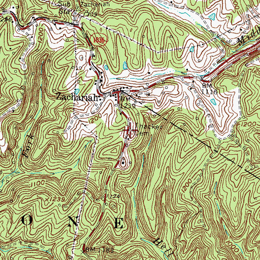 Topographic Map of Thacker Cemetery, KY