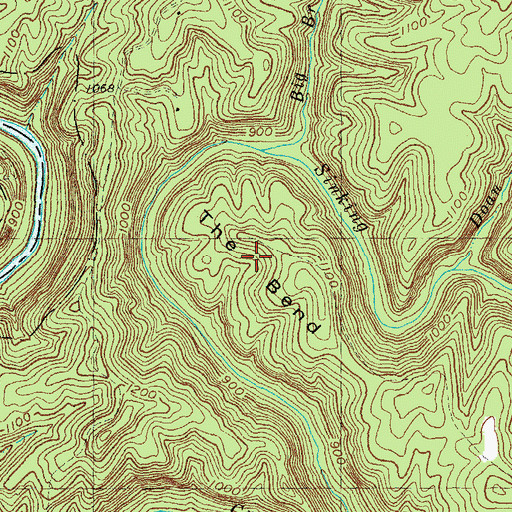 Topographic Map of The Bend, KY