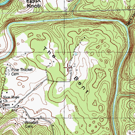 Topographic Map of The Bent, KY