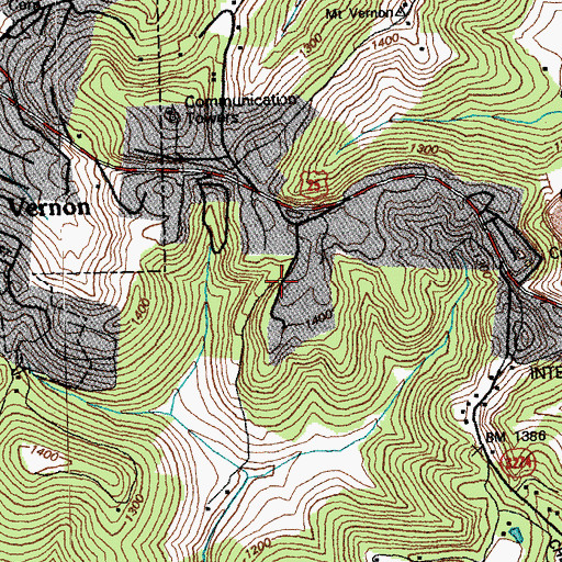 Topographic Map of The Central Church, KY