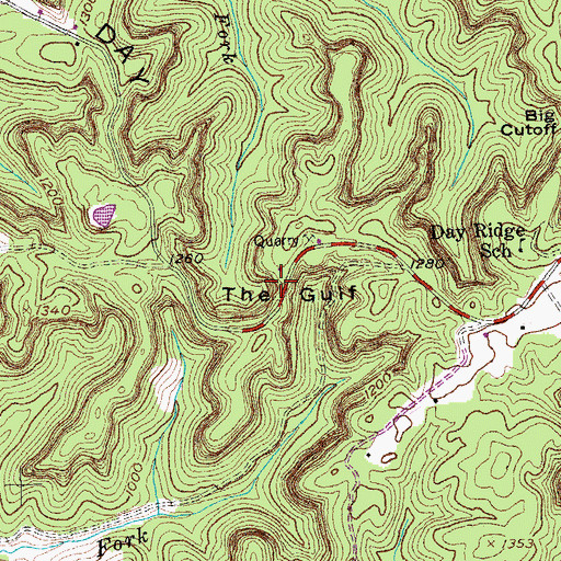 Topographic Map of The Gulf, KY
