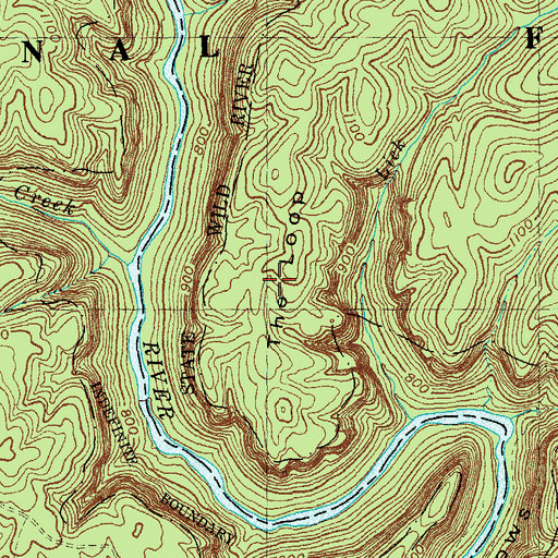 Topographic Map of The Loop, KY