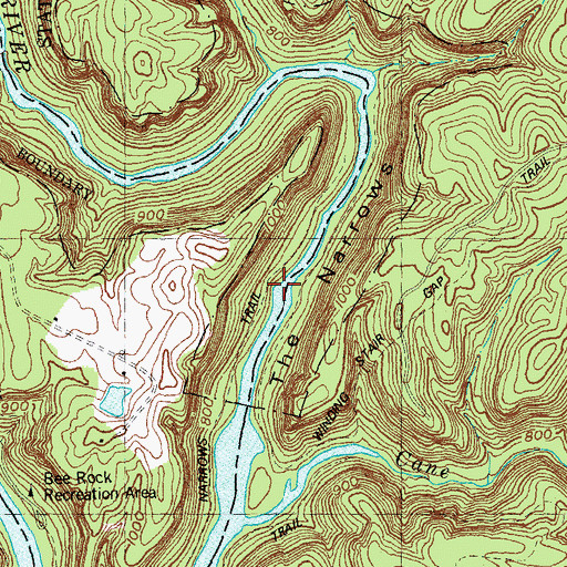 Topographic Map of The Narrows, KY
