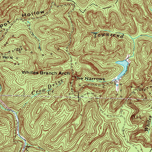 Topographic Map of The Narrows, KY