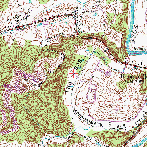 Topographic Map of The Sag, KY