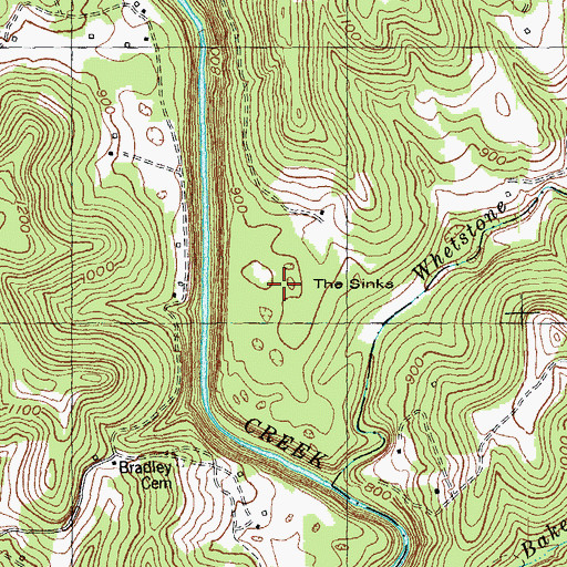 Topographic Map of The Sinks, KY