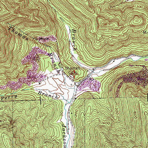 Topographic Map of Thomas Cemetery, KY