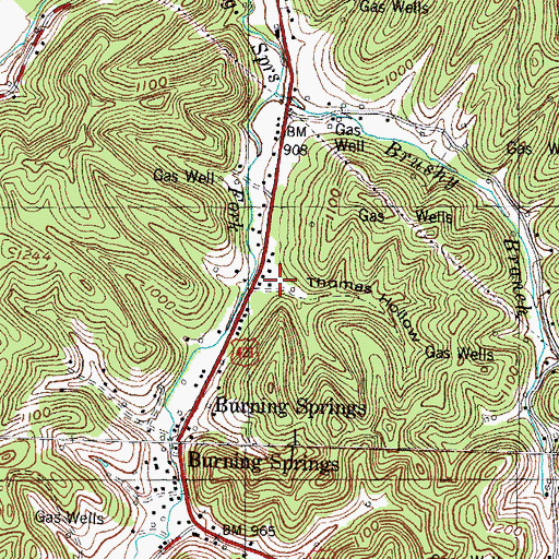 Topographic Map of Thomas Hollow, KY