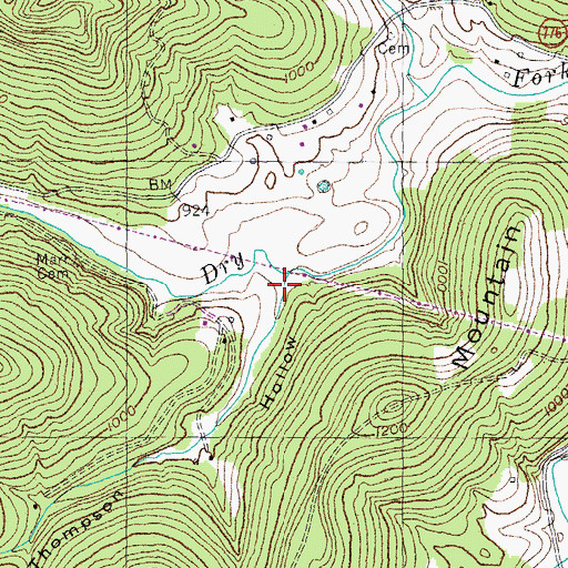 Topographic Map of Thompson Hollow, KY