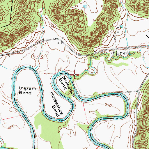 Topographic Map of Three Lick Branch, KY