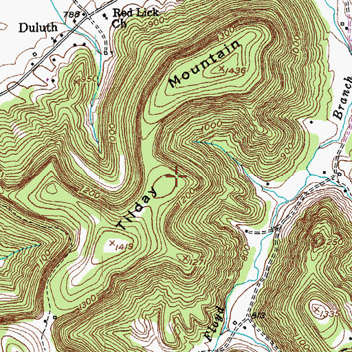 Topographic Map of Tilday Mountain, KY