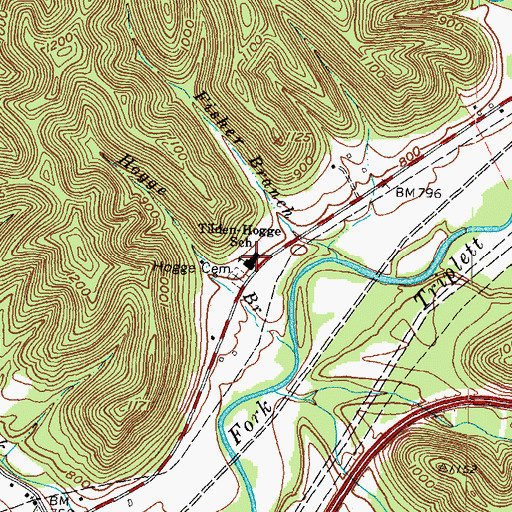 Topographic Map of Tilden-Hogge School, KY