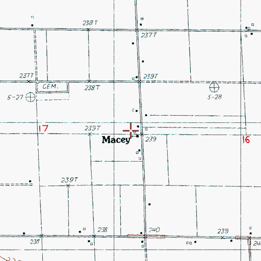 Topographic Map of Macy Church, AR