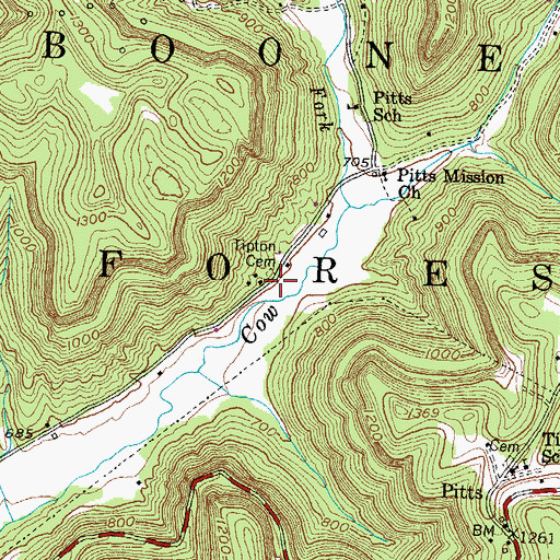 Topographic Map of Tipton Cemetery, KY
