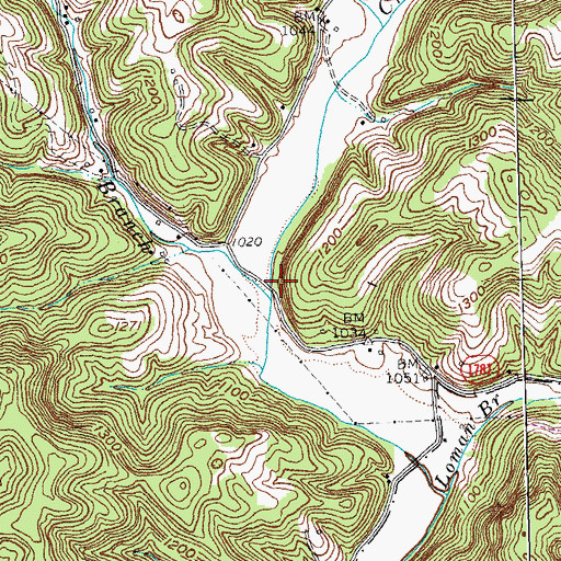 Topographic Map of Todd Branch, KY