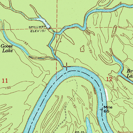 Topographic Map of Maddox Bay, AR