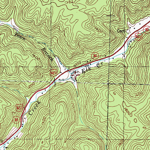 Topographic Map of Town Branch, KY