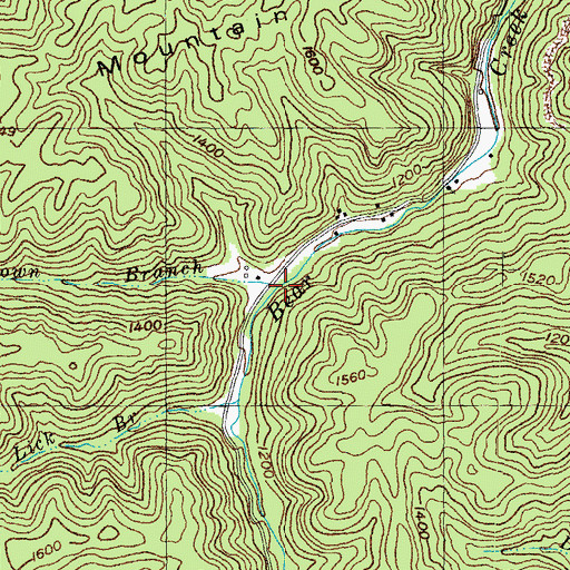 Topographic Map of Town Branch, KY