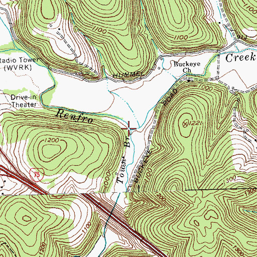 Topographic Map of Town Branch, KY