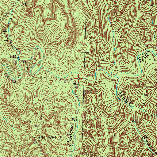 Topographic Map of Town Hollow, KY