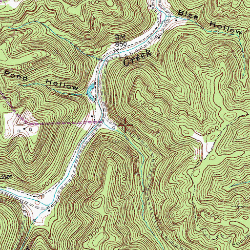 Topographic Map of Trace Branch, KY